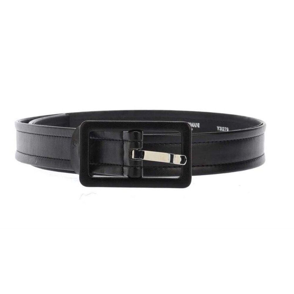 Emporio Armani EA7 Logo Leather Belt / Black